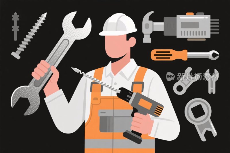 工人工具插画