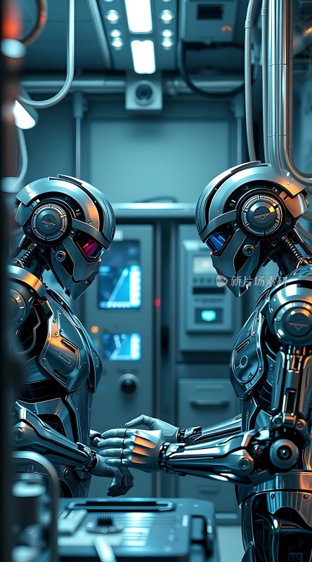 机器人握手未来科技感十足