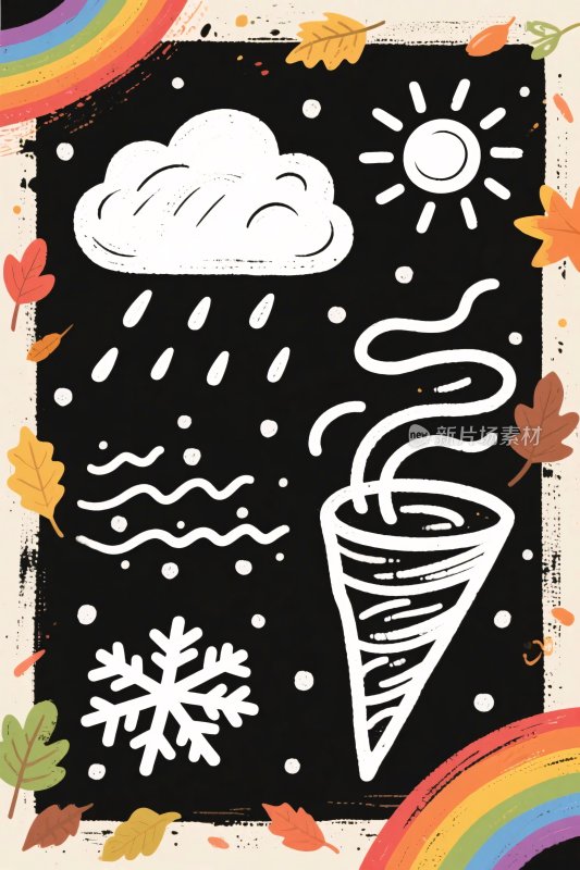 天气元素手绘插画