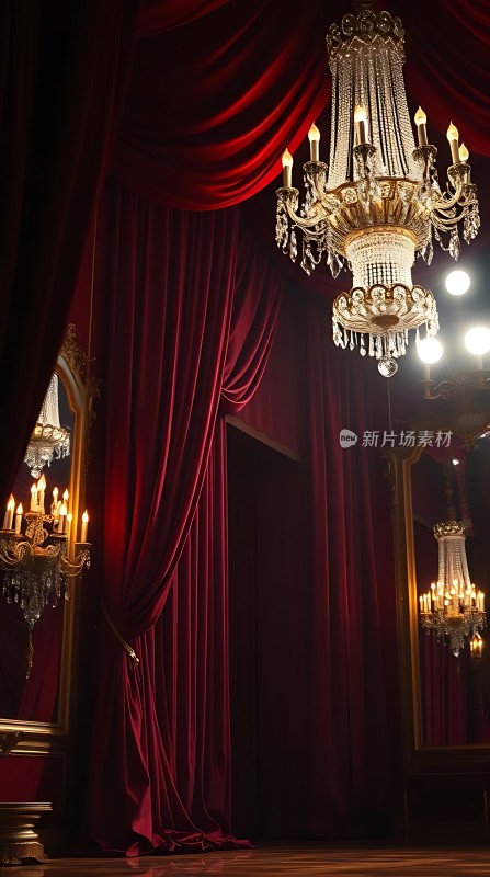 华丽吊灯映红幕布尽显奢华魅力