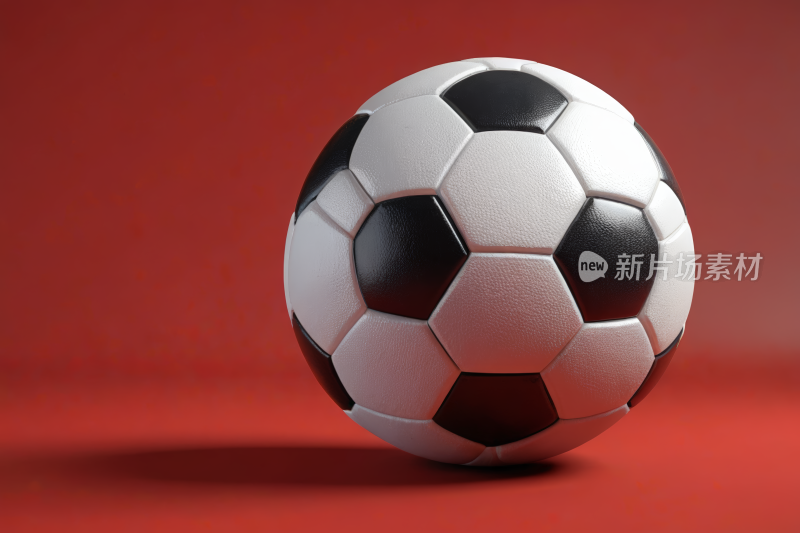 红色背景的足球特写高清图片