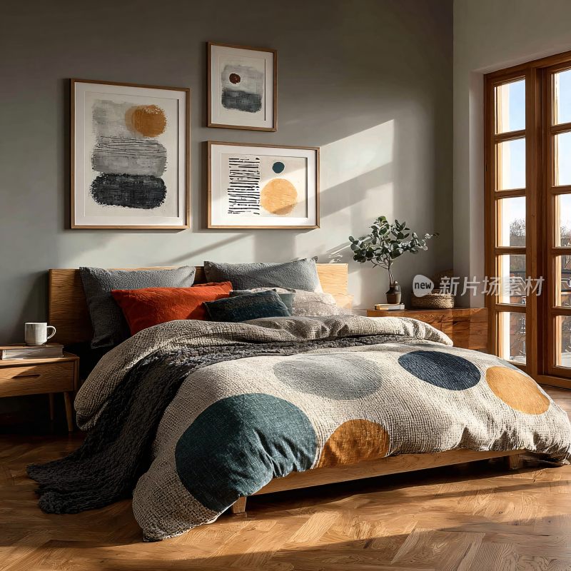 温馨现代风格卧室室内场景