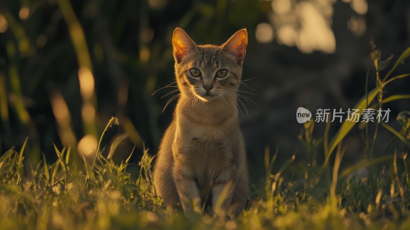 森林草丛里的猫