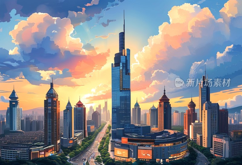 南京新街口夜空