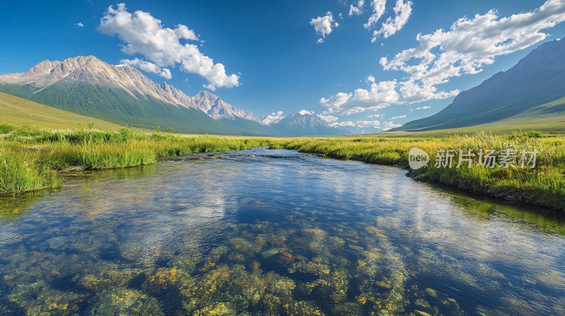 高山草原河流