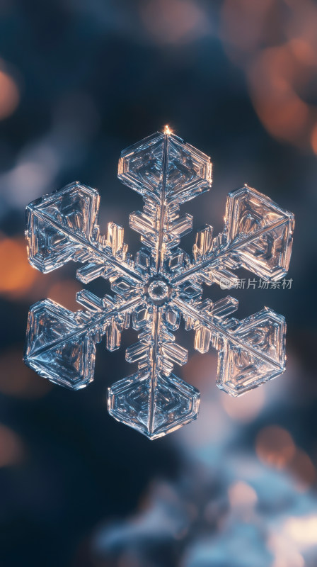 精美细致雪花特写