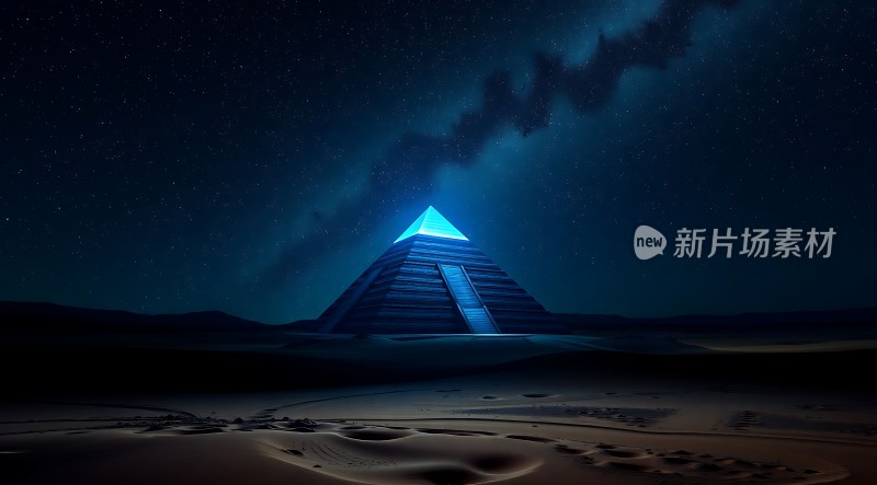 夜空下的神秘金字塔