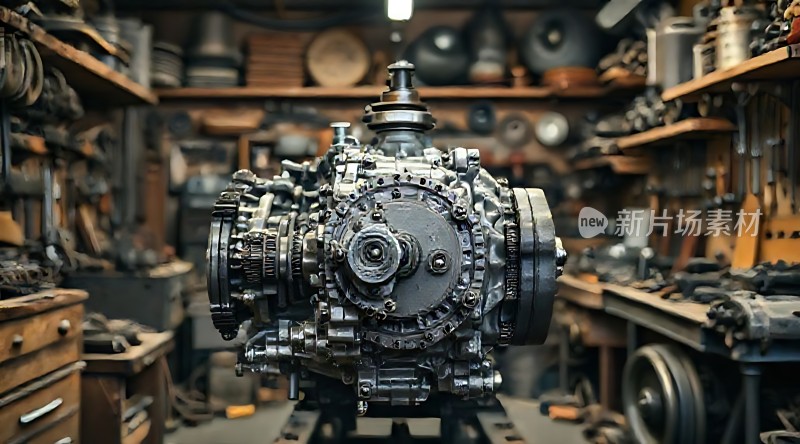 机械车间里的精密零件展示