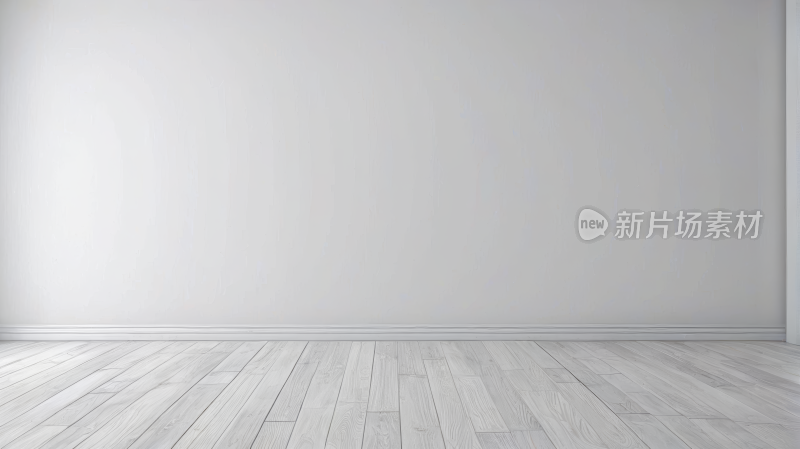 空荡荡白色房间木地板三维渲染图片