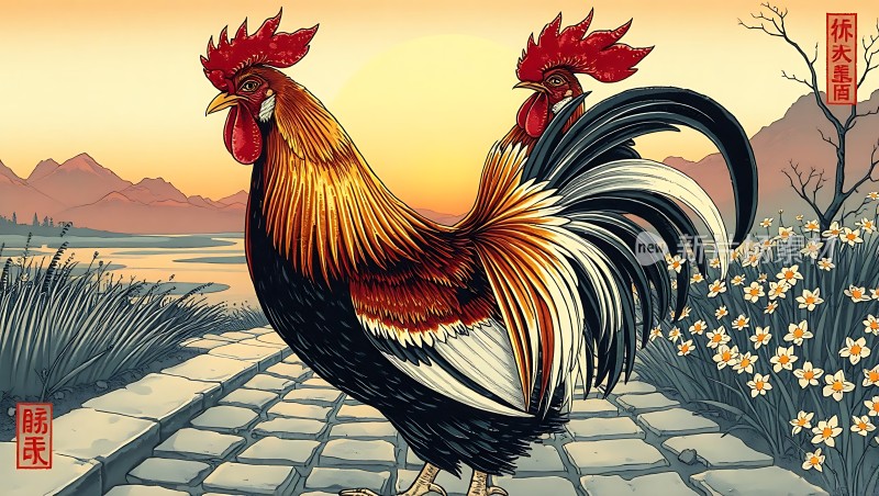 雄鸡报晓迎新春