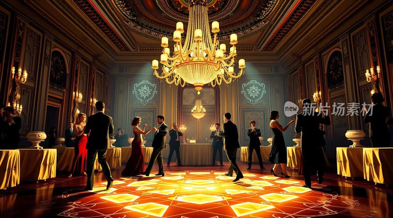 豪华舞会上的优雅舞蹈