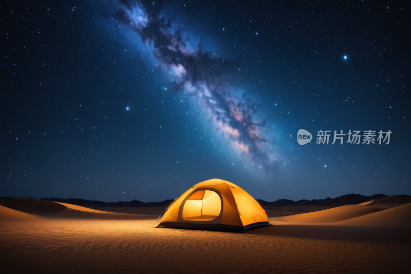 星空夜空帐篷和乳白色高清背景图片