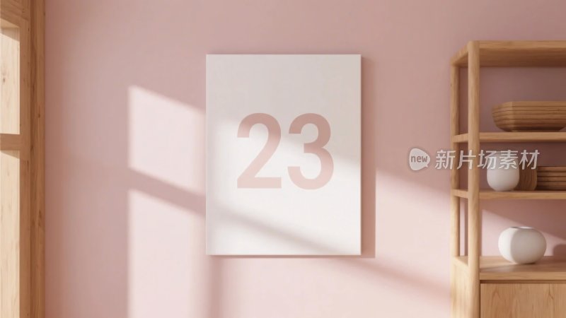 简约粉色室内插画