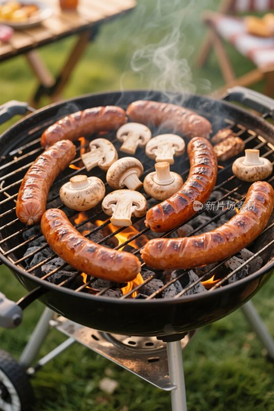 户外烧烤美食场景