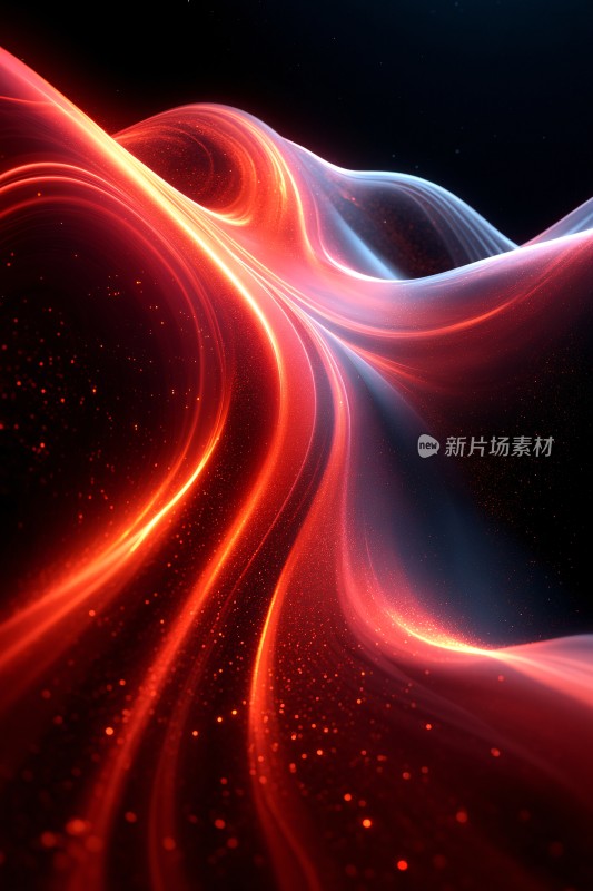 绚丽动感的光效波浪画面