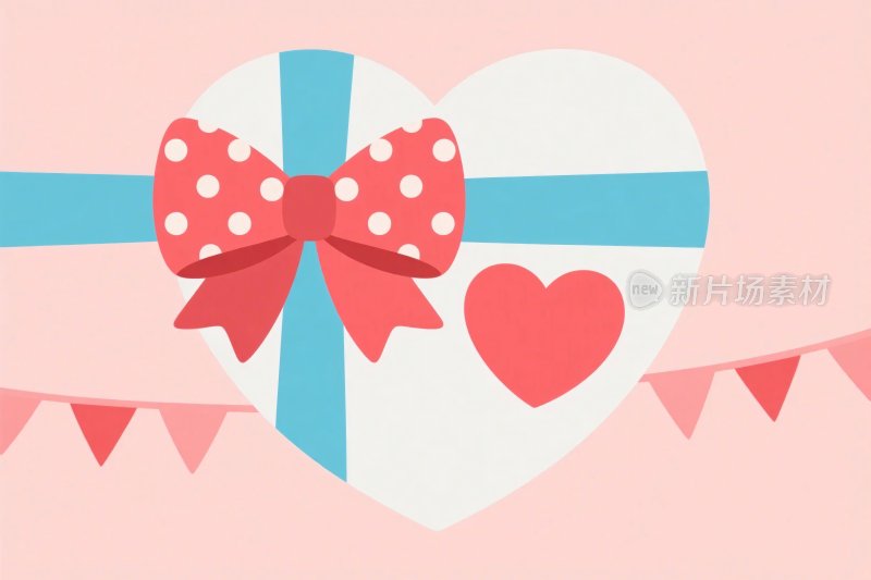 爱心礼盒插画