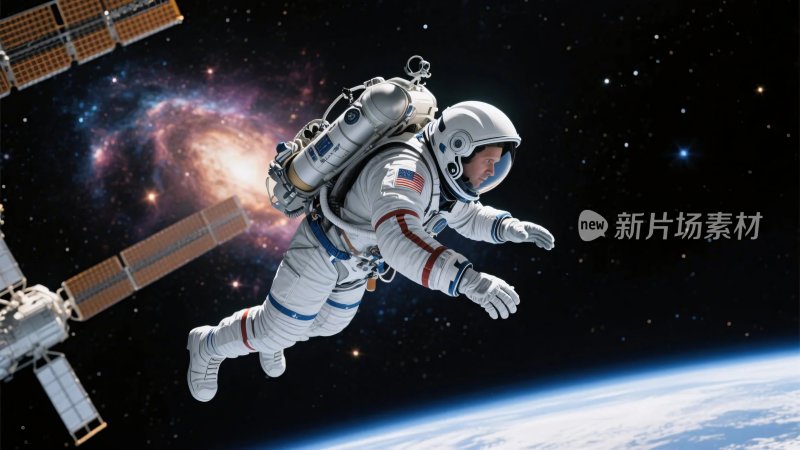 宇航员太空漂浮场景