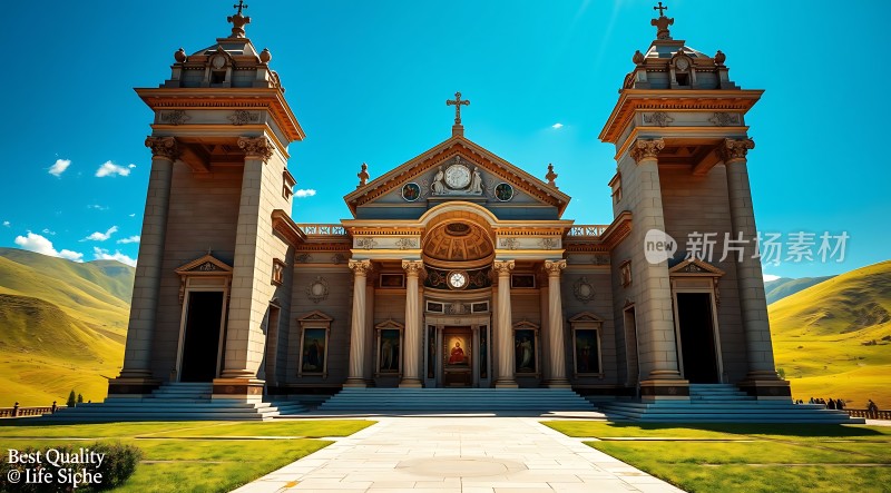 阳光下的宏伟教堂