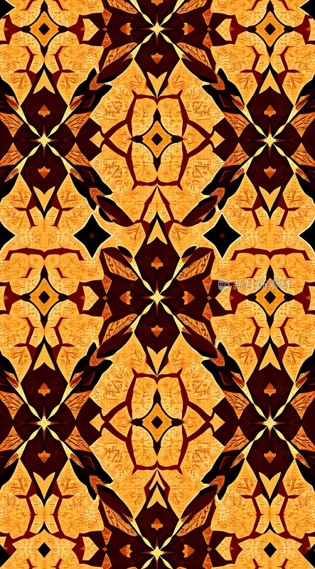 金丝雀黄与深棕色的几何图案