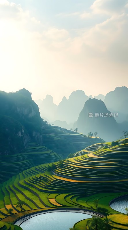 梯田风光山水画卷