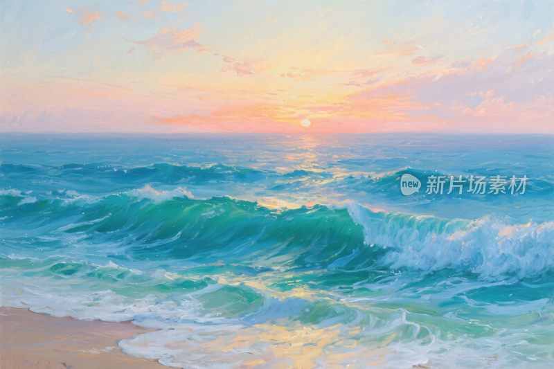 唯美海边日落景象