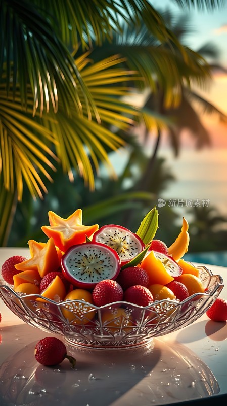阳光下的热带水果盛宴