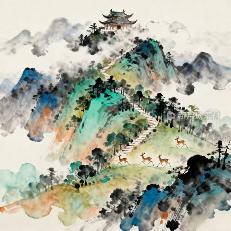 山 水墨画 大气磅礴 壁纸 背景图