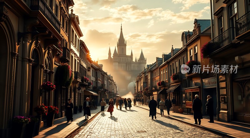 晨曦中的古老街景