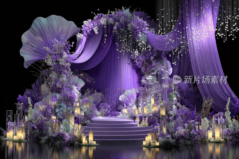 紫色梦幻婚礼场景布置