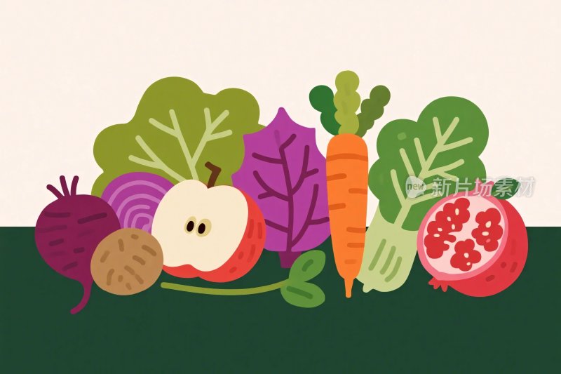 多彩蔬果插画集合