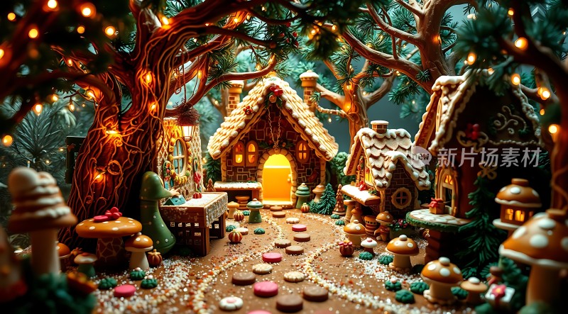 圣诞树下的温馨小屋