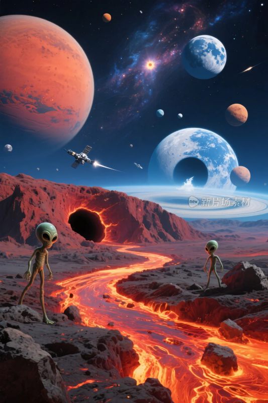 宇宙外星熔岩科幻场景