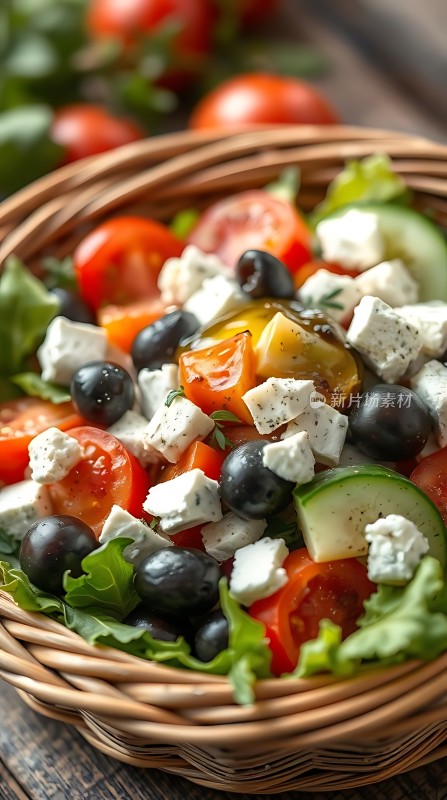 清新蔬菜沙拉色彩缤纷健康美味！