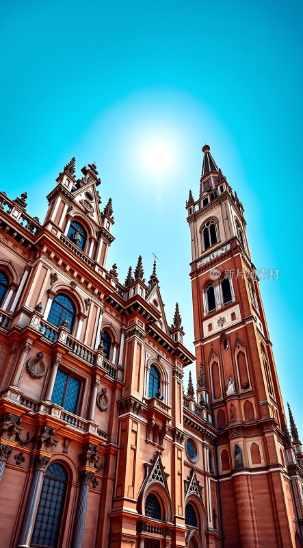 阳光下的宏伟教堂