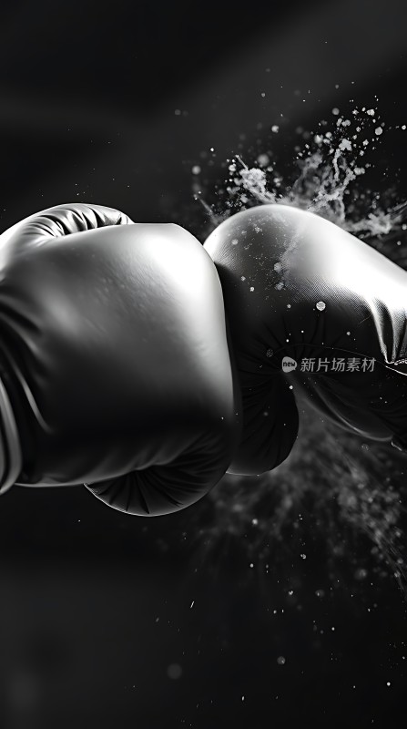 拳击手套碰撞溅起水花