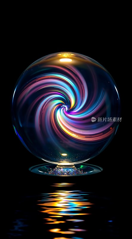 彩色漩涡水晶球