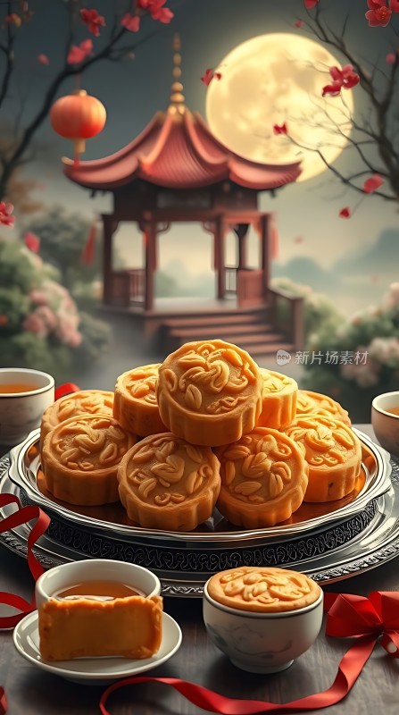 中秋佳节月饼飘香月圆人团圆