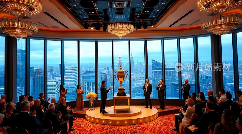 城市天际线下的颁奖盛典