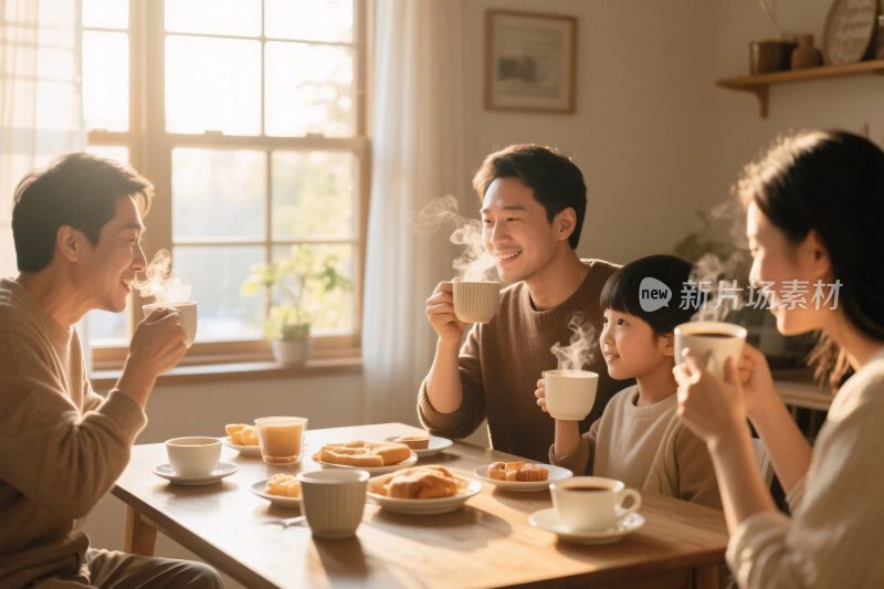 温馨家庭用餐场景