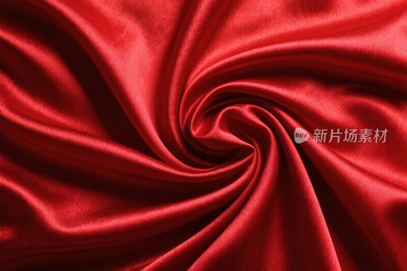 红色丝绸布料特写