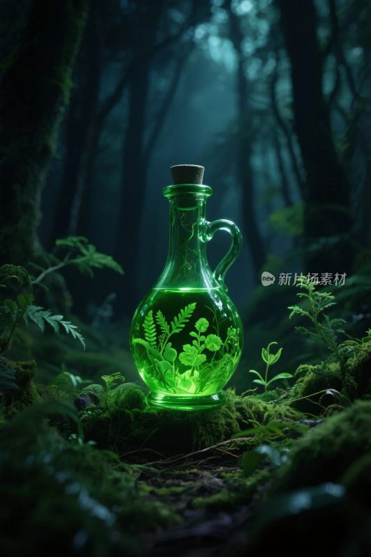 神秘森林发光药水瓶