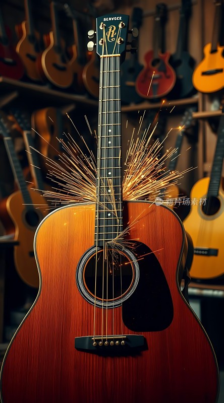 吉他弦乐艺术火花四溅