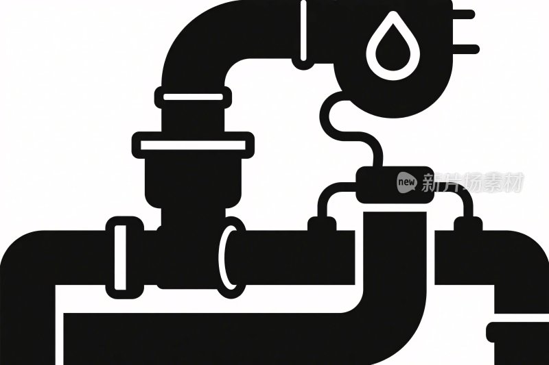 简约黑白管道插画