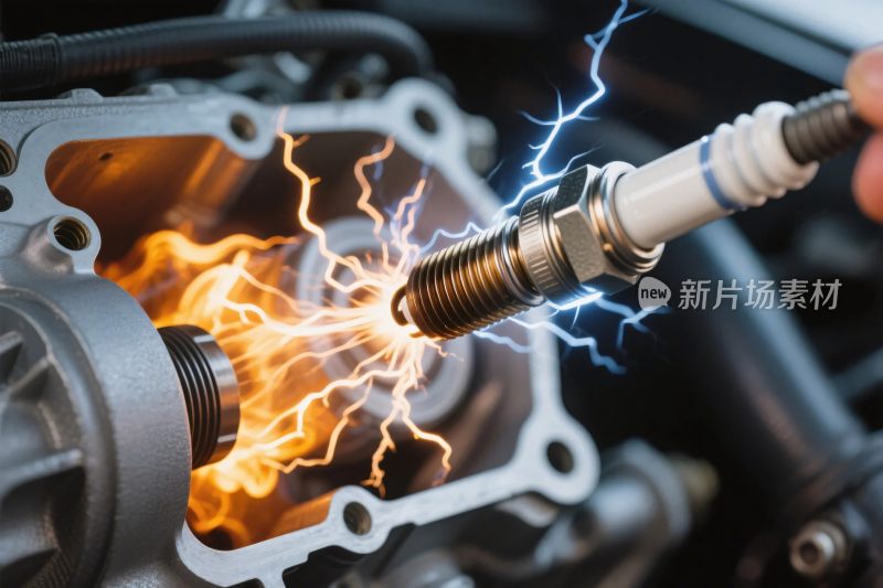 汽车火花塞点火画面