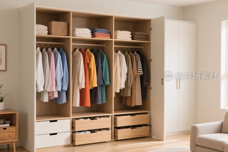 现代衣柜收纳空间