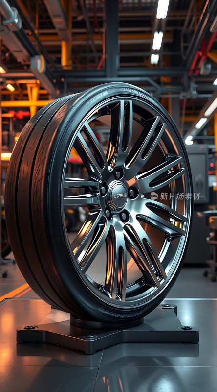 锻造轮毂与轮胎展示
