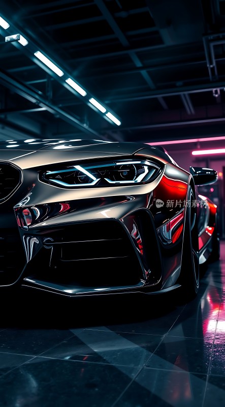 未来座驾科技感十足的黑色跑车