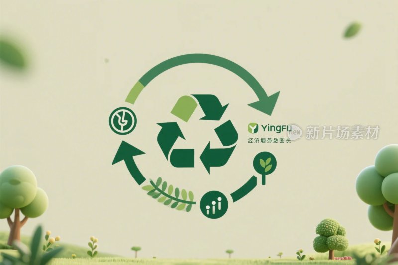绿色环保循环回收插画