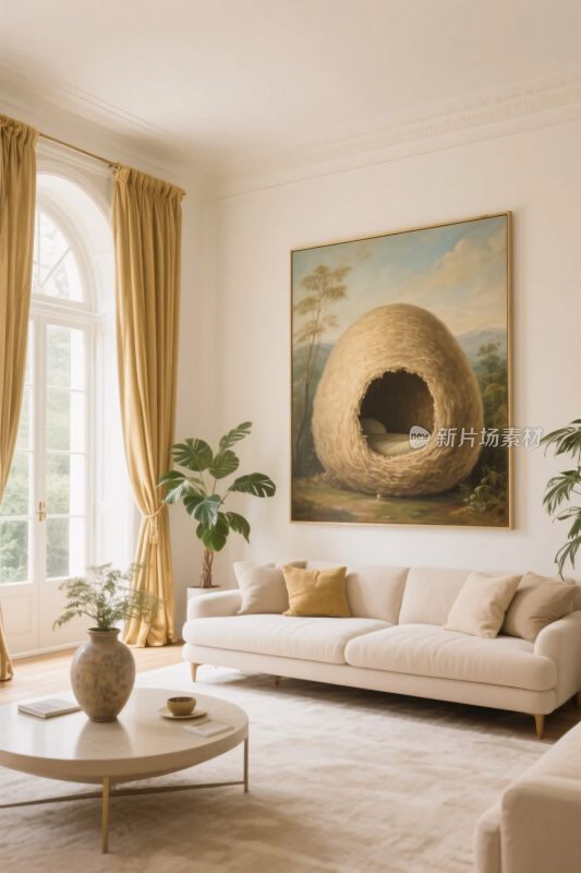 现代客厅布置场景