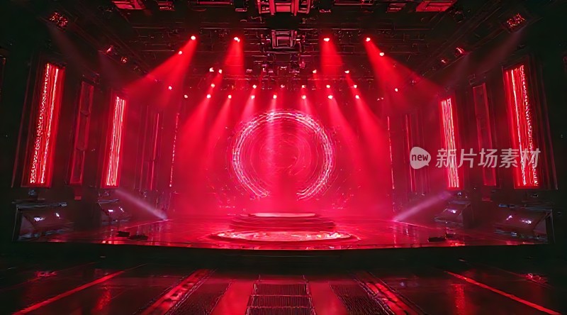 舞台灯光秀红光闪耀科技感十足